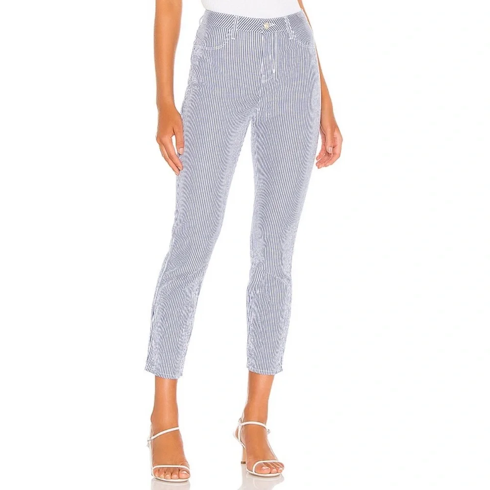 L'AGENCE Blue and White Striped Pants - Picture 2 of 11